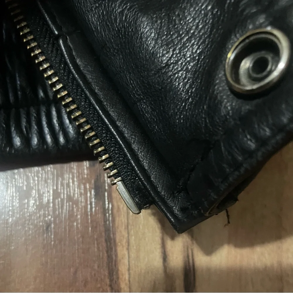 Wilsons Thinsulate Black Leather Bomber Jacket Sz L - Picture 10 of 13